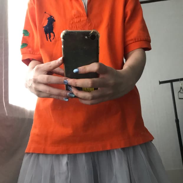 폴로 오렌지 빅포니 반팔티셔츠