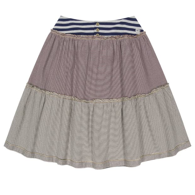 코이세이오 컬러드 스트라이프 미디 스커트 그레이베이지 2사이즈