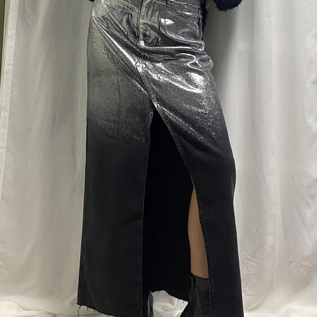 실버 글리터 스커트