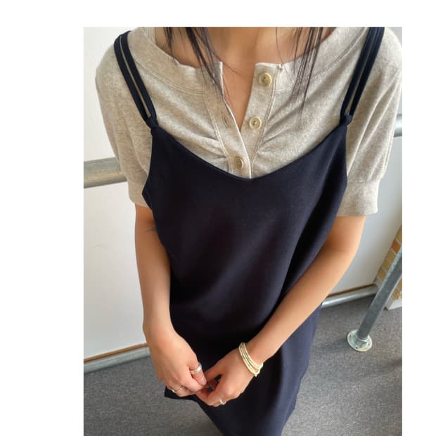 Terry button pullover