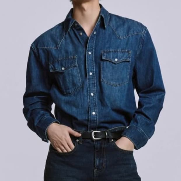 무신사 데님 웨스턴 셔츠 [미디움 인디고]