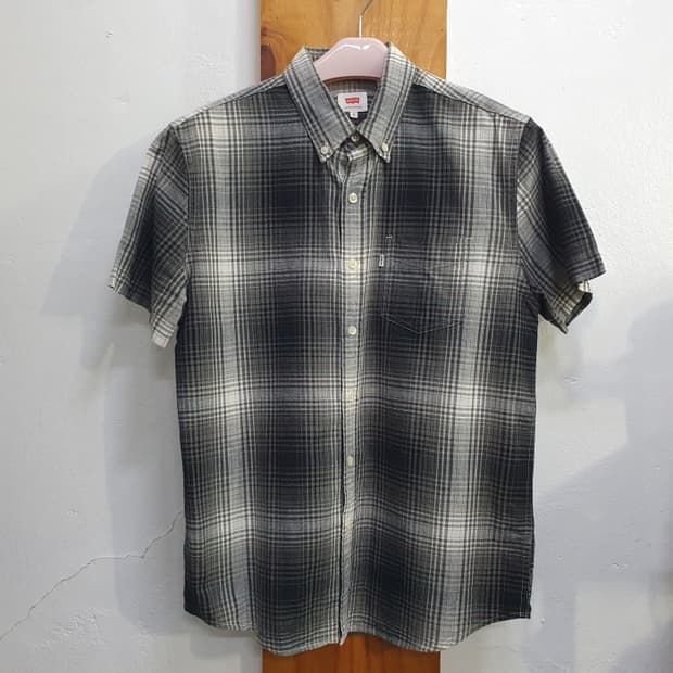 리바이스 반팔 체크 셔츠(95)
