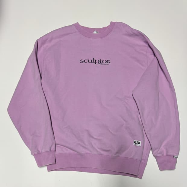 남녀공용 스컬프터 스노우 워시 라벤더 오버핏 맨투맨