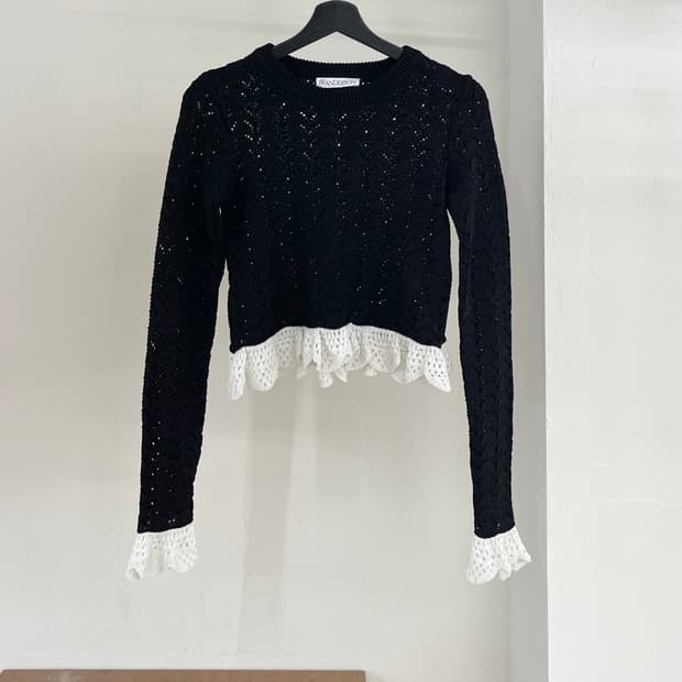 jw앤더슨 블랙 오픈 니트 롱슬리브