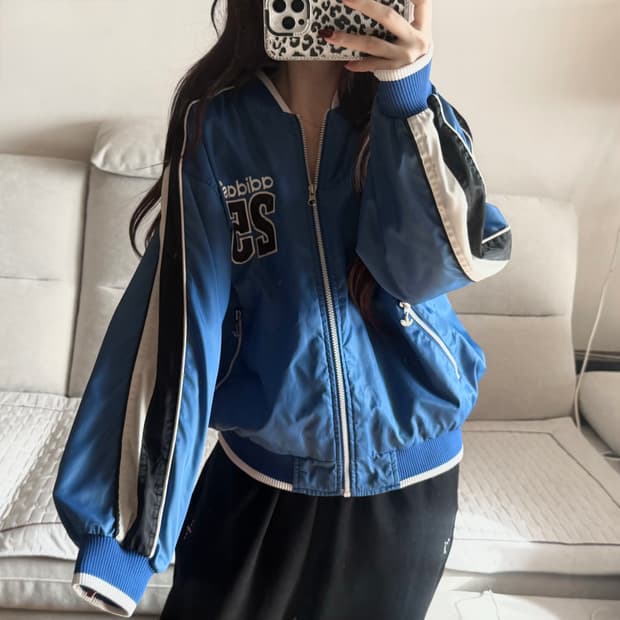 아디다스 올드스쿨 블루 바시티 윈드러너 자켓