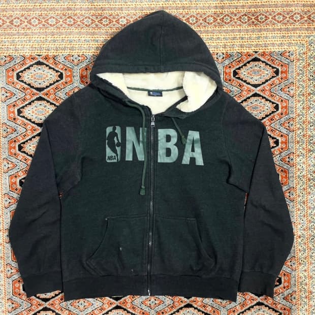 (무배) NBA 차콜그레이 두꺼운 털 안감 후드집업 남성XXL