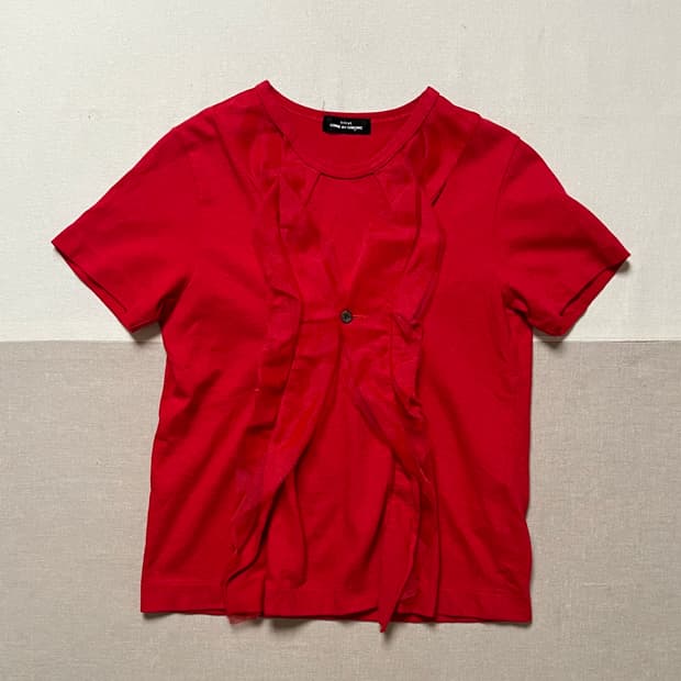 꼼데가르송 레이스 글리터 티셔츠 comme des garcons