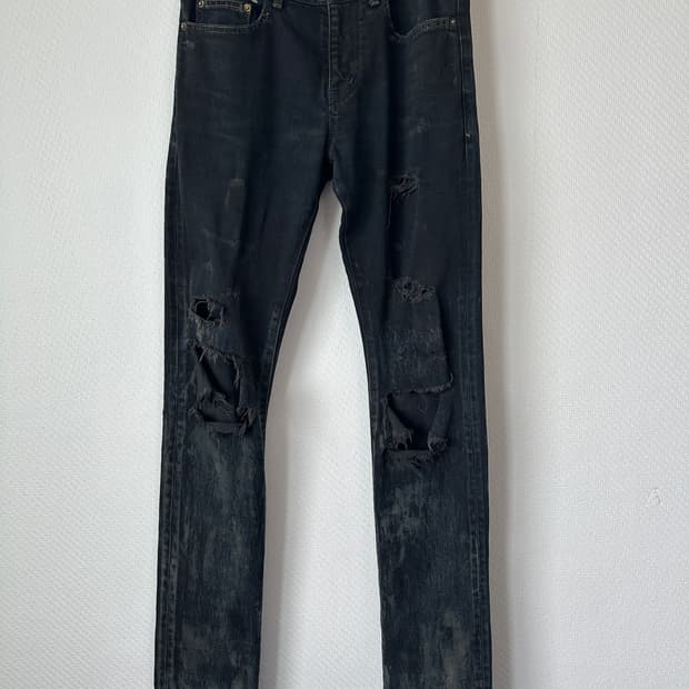 생로랑 더티오일 워싱 블랙 무파진 에디슬리먼