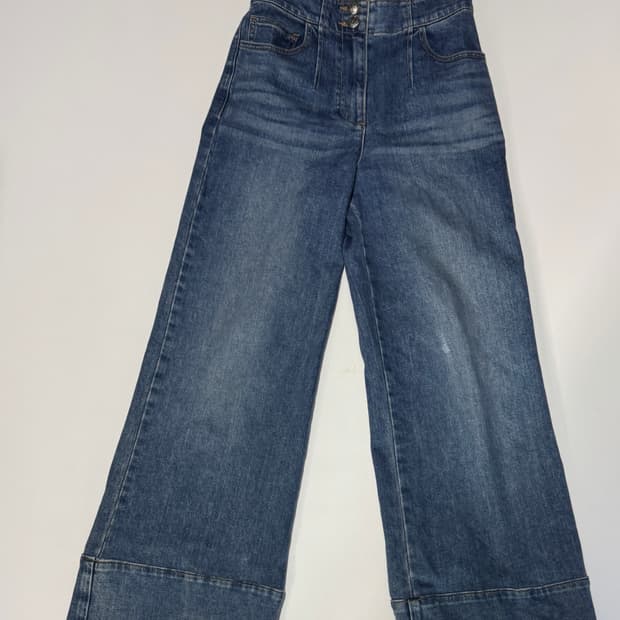 여성 한섬 오브제 23년도 빈티지 워싱 데님팬츠 25.9인치