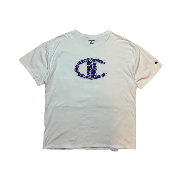 (2XL) 챔피온 로고 프린팅 반팔 티셔츠 T-043