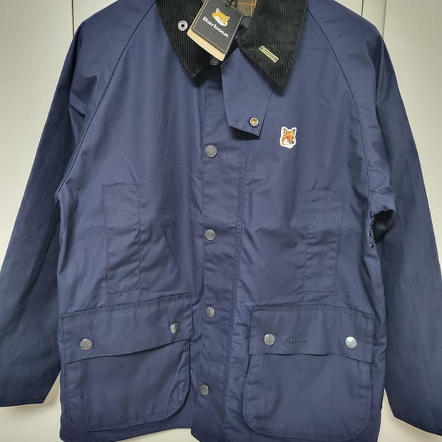 바버 X 메종키츠네 뷰포트 왁스 자켓 인디고(새상품)바버 X 메종키츠네 