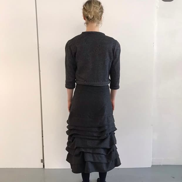 Piled wool skirt(차콜)
