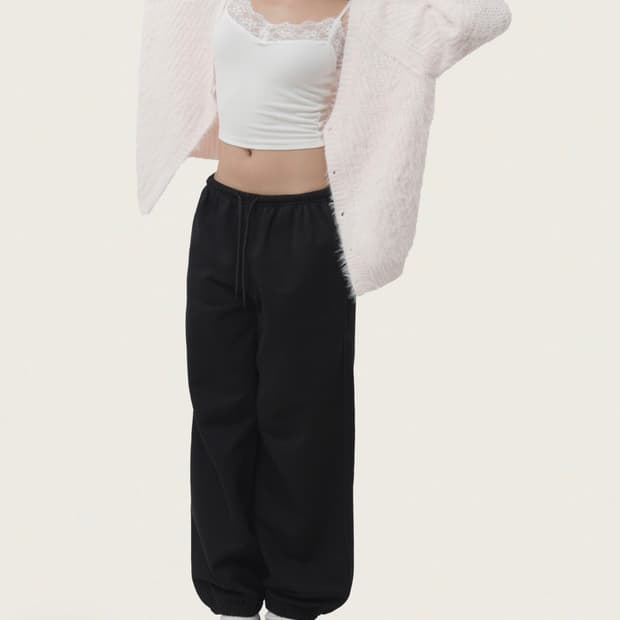 클리시어 슈가플럼 헤어리 가디건 베이비 핑크 쓰리타임즈 볼레로