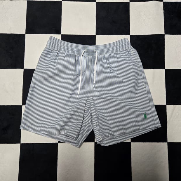 S 폴로랄프로렌 시어서커 스트라이프 스윔팬츠 블루