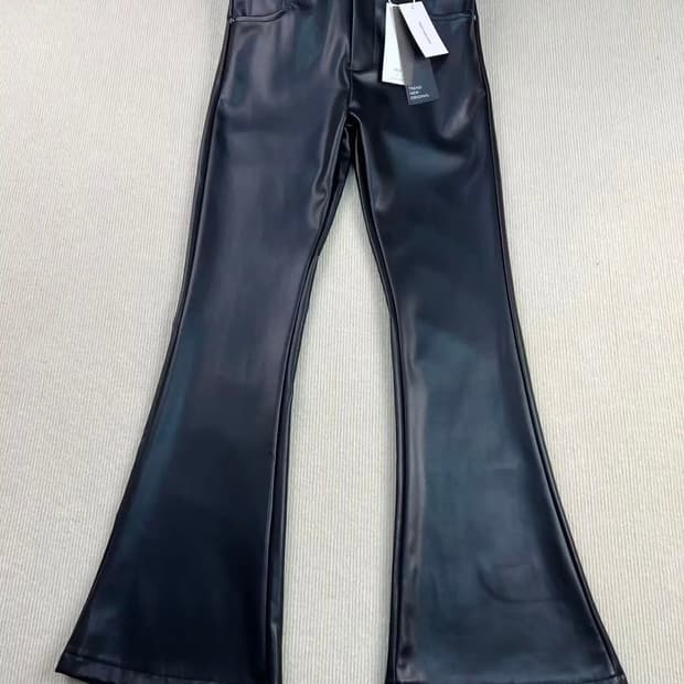 빈티지 쉬인 에이블리 블랙 레더 부츠컷 가죽 기모 팬츠
