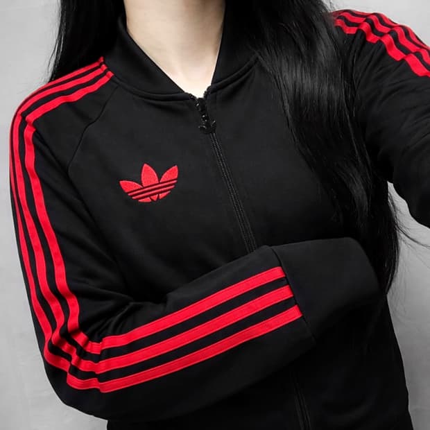 아디다스 파이어버드 검빨 져지 집업 트랙탑