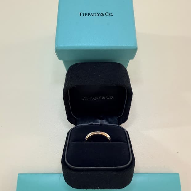 티파니 투게더 밀그레인 3mm 옐로우골드 및 플레티늄