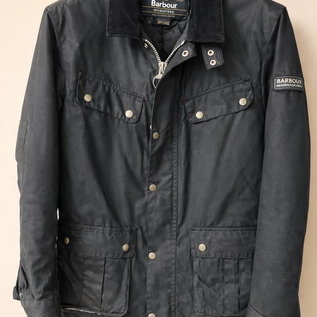 바버 인터내셔널 듀크 왁스 자켓 블랙 L