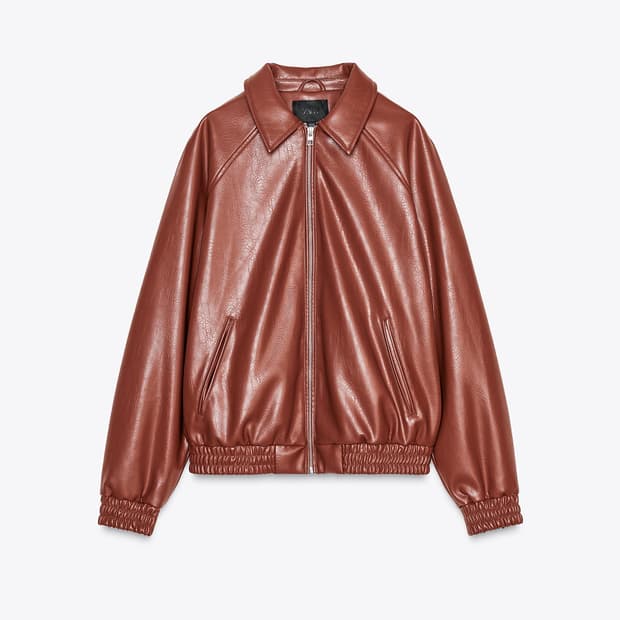 zara 자라 페이크 레더 봄버 자켓