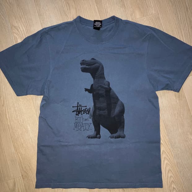 스투시 공룡 반팔 블루 (사이즈: s)