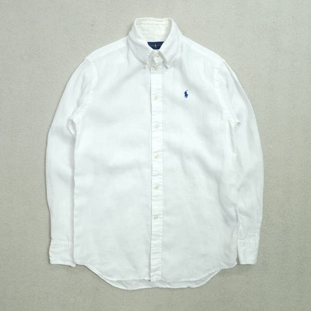 폴로 랄프 로렌 신형 린넨 화이트 셔츠 XS