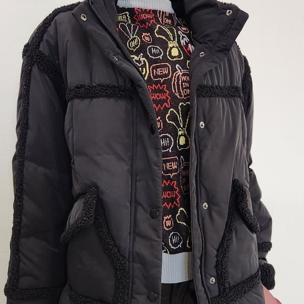 양털스티치 구스패딩 