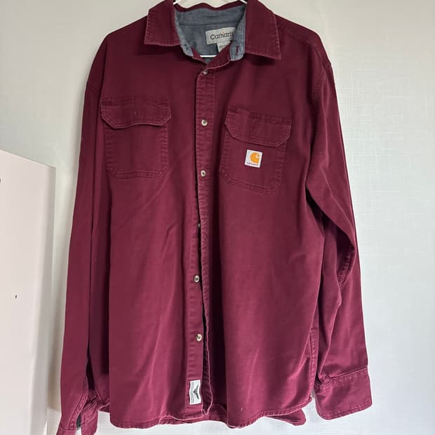 Carhartt 버건디 코튼 워크셔츠 (L사이즈)