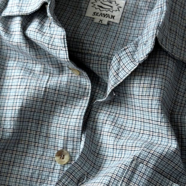 Micro check brushed cotton shirt