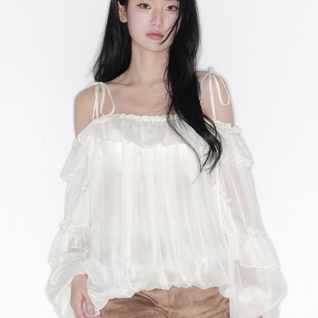 더티스 BLOOMING CHIFFON FRILL OFF SHOULDER