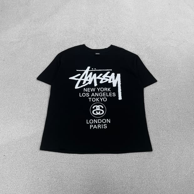 스투시 Stussy 월드투어 반팔 티셔츠 블랙