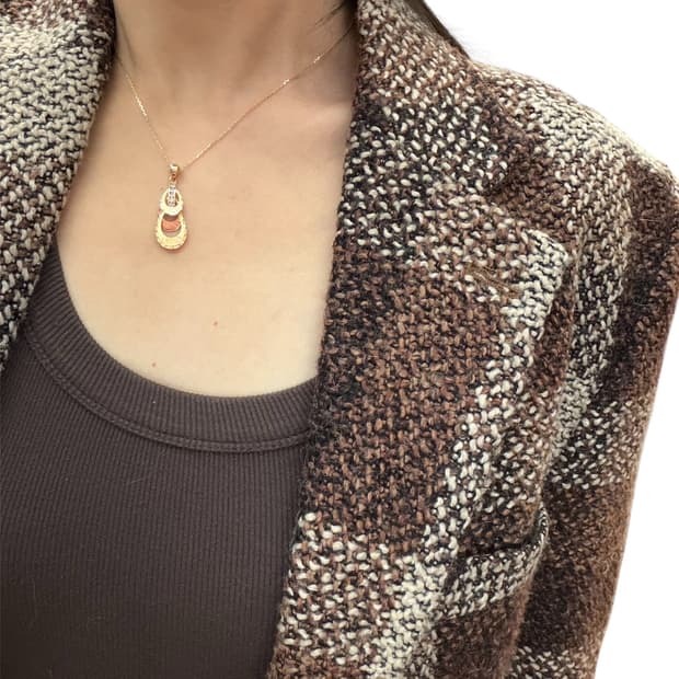 [14k]🟤 Amber Drop Layered Necklace