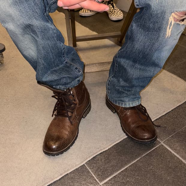 Buffalo leather aging service boots