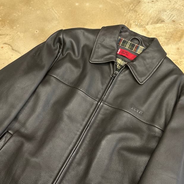L 리바이스 다크 브라운 소가죽 자켓