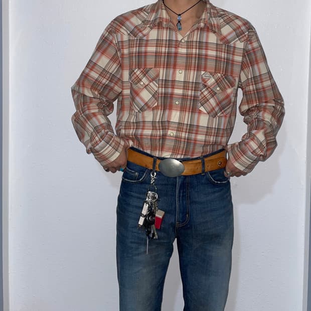 아메리칸 이글 체크 웨스턴셔츠