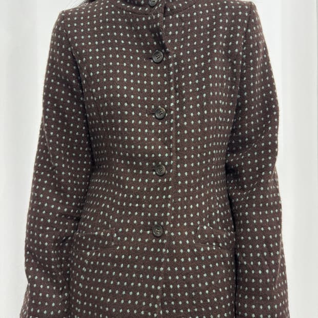 zampa mint choco dot button coat