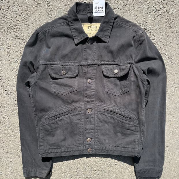 90s 폴로 랄프로렌 트러커 흑청자켓 B186