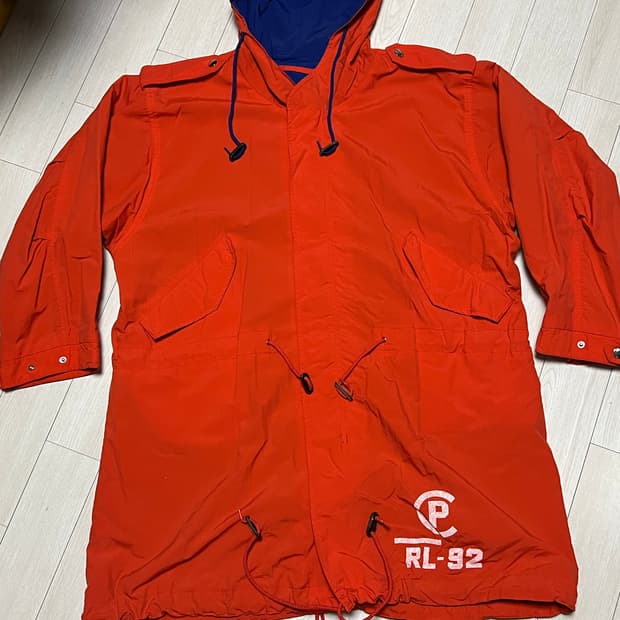 폴로 랄프로렌 RL-92 오렌지색 바람막이 야상점퍼 S사이즈