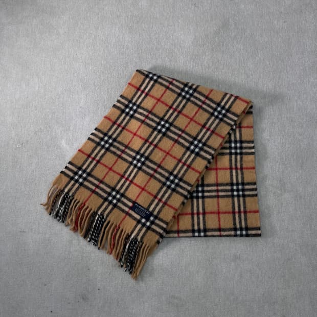 버버리 노바체크 캐시미어 베이지 머플러