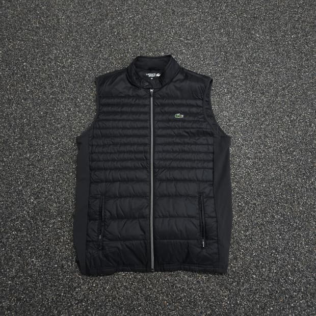 라코스테 자수로고 블랙 경량 다운 베스트 (L)