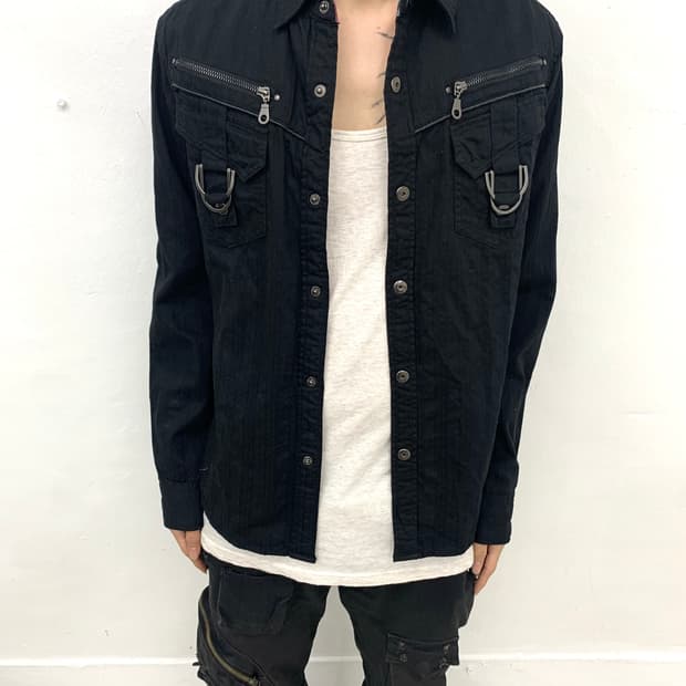 Rock mood zipper detail jacket  