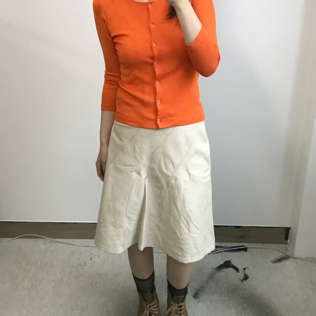 빈티지 레더 스커트