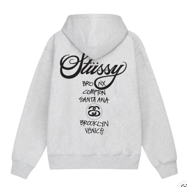 구해요))) 스투시 월드투어 후드집업 애쉬헤더 s
