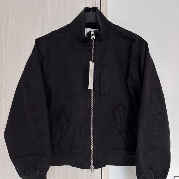 새상품) M 자라 남성 워싱 주름 봄버 자켓