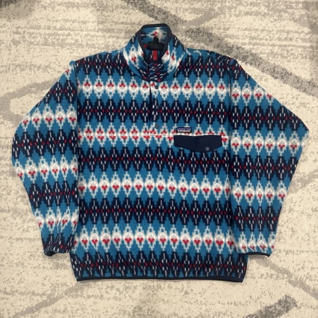 10s 파타고니아 신칠라 스냅-T 포레스트 카펫 딥 씨 블루