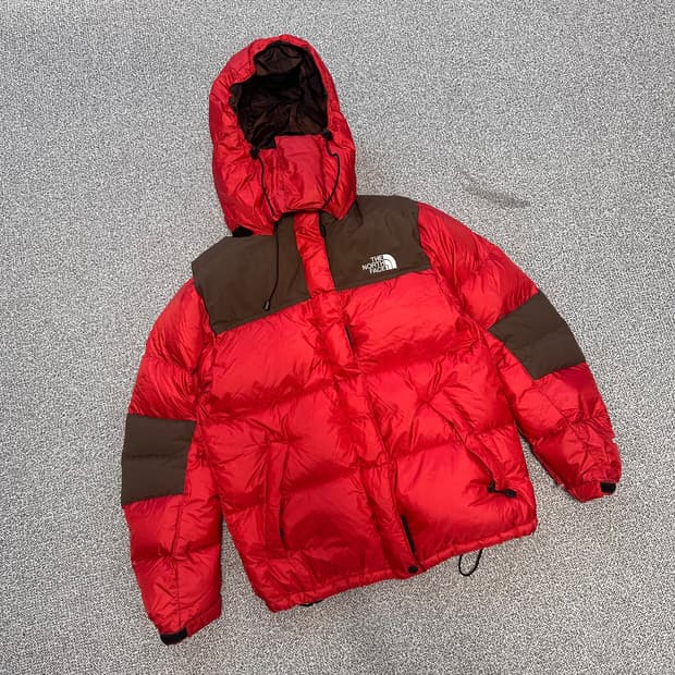 노스페이스 레드 브라운 패딩