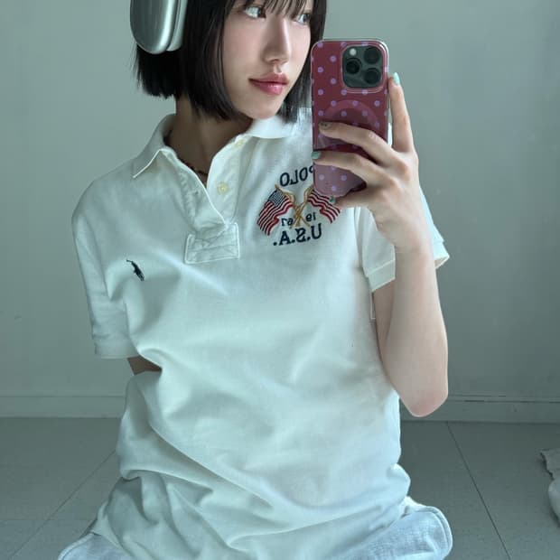 폴로 성조기 피케이 반팔티