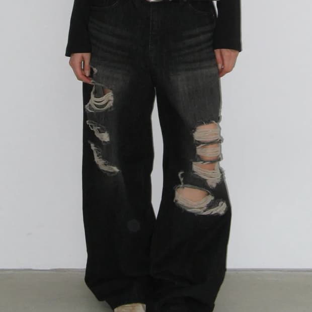 락케이크 Faye Damage Jeans 카리나 팬츠 xs