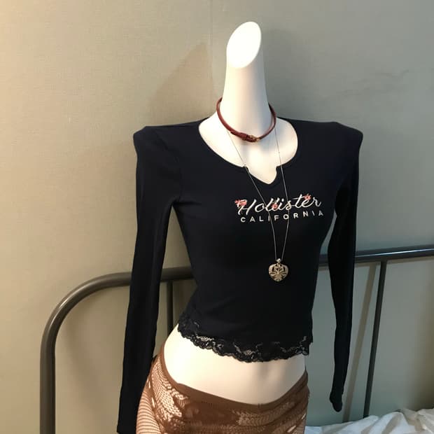 Hollister 홀리스터 슬림핏 골지 롱슬리브
