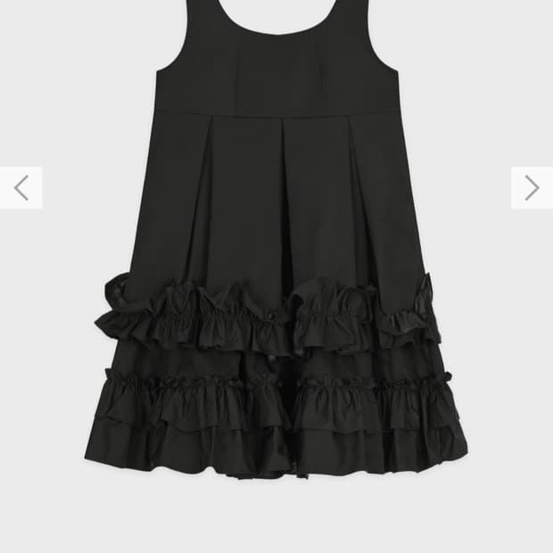 시눈 Frill Sleeveless Dress (Black)