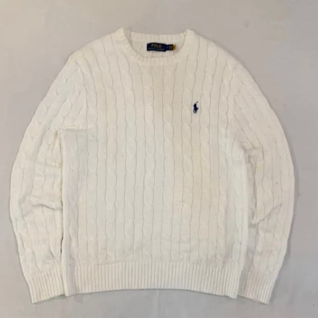 병행수입X 폴로랄프로렌 케이블 꽈배기니트 크림 화이트XL